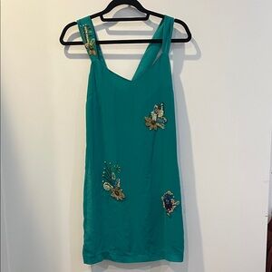 Forever 21 Teal Embellished Mini Dress
